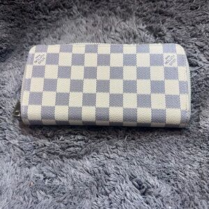 Louis Vuitton Blue and White Checkered Wallet